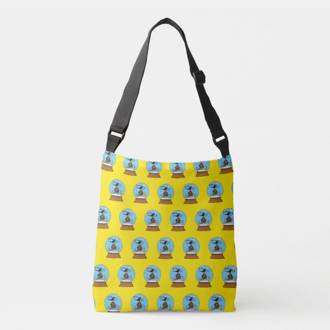 Snow Globe with Blackbird Singing Crossbody Bag (Front)