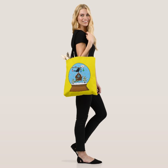 Snow Globe with Blackbird Singing Tote Bag (On Model)