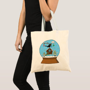 Snow Globe with Blackbird Singing Tote Bag