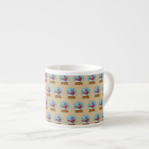 Snow Globe with Cute Red Cardinal Espresso Cup