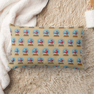 Snow Globe with Cute Red Cardinal Lumbar Cushion