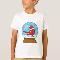 Snow Globe with Cute Red Cardinal