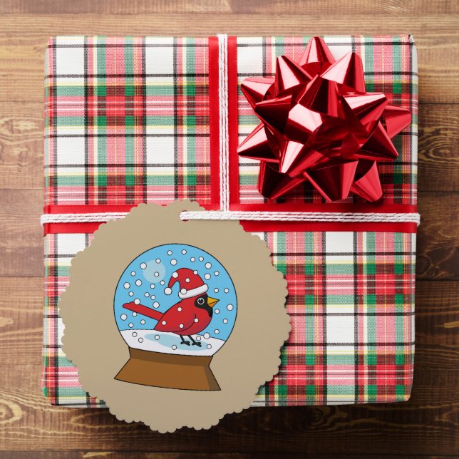 Snow Globe with Cute Red Cardinal Tree Decoration Card (Insitu (Gift))