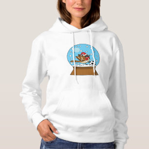 Snow Globe with Cute Sparrow Playing Soccer Hoodie