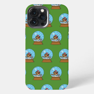 Snow Globe with Cute Sparrow Playing Soccer iPhone 13 Pro Max Case
