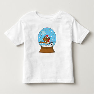 Snow Globe with Cute Sparrow Playing Soccer Toddler T-Shirt