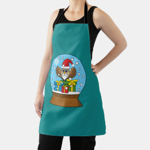 Snow Globe with Santa Claus Owl Apron
