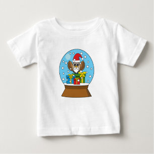 Snow Globe with Santa Claus Owl Baby T-Shirt