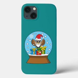 Snow Globe with Santa Claus Owl iPhone 13 Case