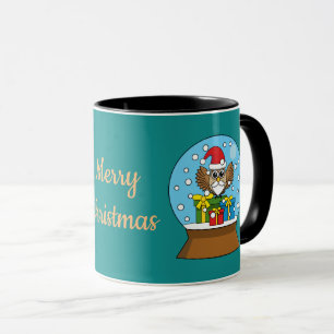 Snow Globe with Santa Claus Owl Mug