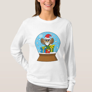 Snow Globe with Santa Claus Owl T-Shirt