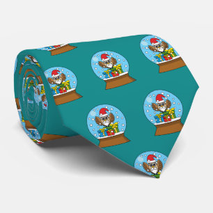 Snow Globe with Santa Claus Owl Tie