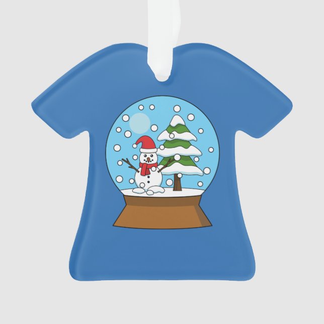 Snow Globe with Snowman and Pine Tree Ornament (Front)