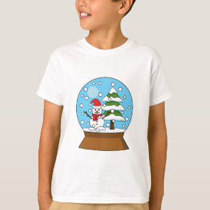 Snow Globe with Snowman and Pine Tree T-Shirt