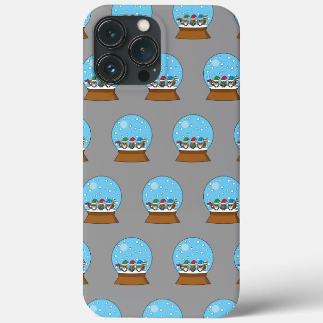 Snow Globe with Three Gnome Owls Case-Mate iPhone Case (Back)