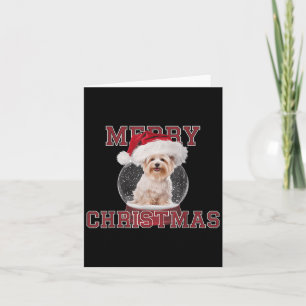 Snow Globe Xmas Maltese Dog Christmas Card
