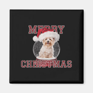 Snow Globe Xmas Maltese Dog Christmas Magnet