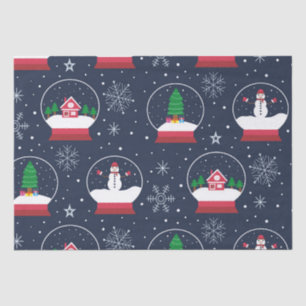 Snow Globes with Snowmen and Christmas Trees  Tissue Paper
