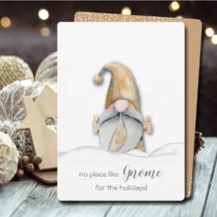 Snow Gnome Flat Christmas Holiday Card