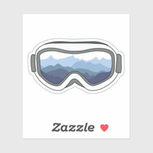 Snow Goggles with View of Mountain Range