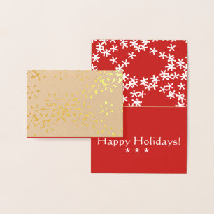 snow gold foil holiday greeting card