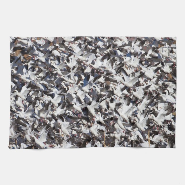 Snow Goose blast off Tea Towel (Horizontal)