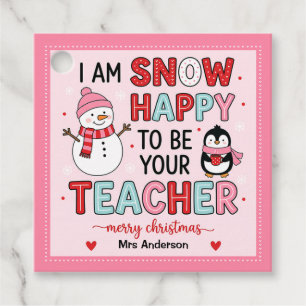 Snow Happy Teacher Christmas Favour Tags