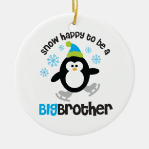 Snow Happy to be a Big Brother Ceramic Tree Decoration