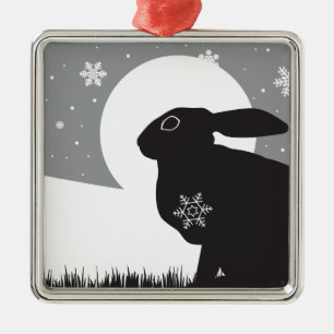 SNOW HARE METAL TREE DECORATION