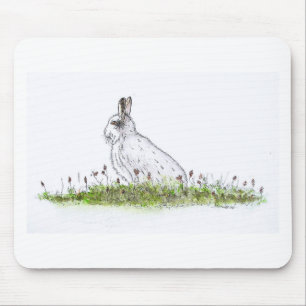 Snow Hare Mouse Pad
