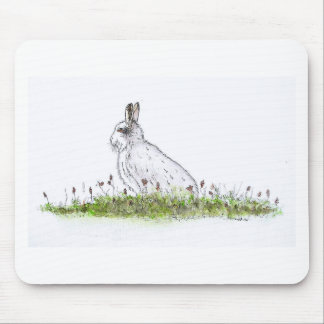 Snow Hare Mouse Pad