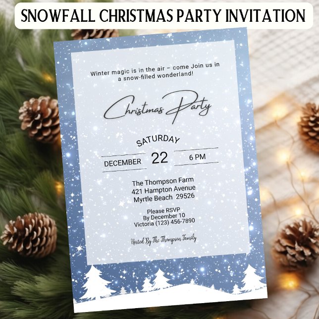 Snow Hillside Christmas Holiday Party Invitation (Creator Uploaded)