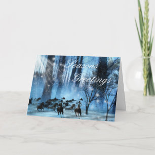 Snow Horses, Seasons Greetings Holiday Card