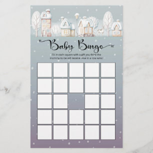 Snow house baby shower baby bingo game