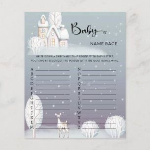 Snow House Baby Shower Baby Name Race Game