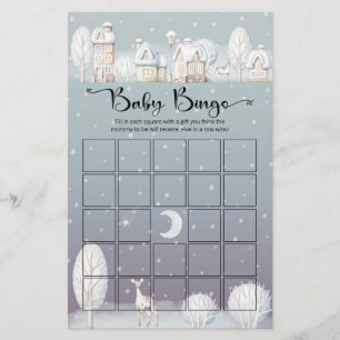 Snow house winter baby shower baby bingo game