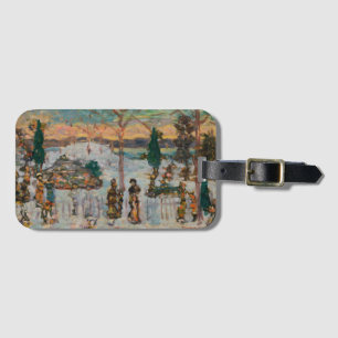 Snow in April by Maurice Prendergast, Vintage Art Luggage Tag