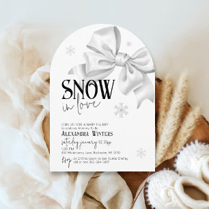Snow In Love Bow Baby Shower Snowflake Winter Arch Invitation