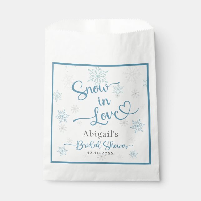 SNOW IN LOVE BRIDAL SHOWER FAVOUR BAGS (Front)