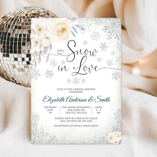Snow in Love Bridal Shower Invitation (Creator Uploaded)