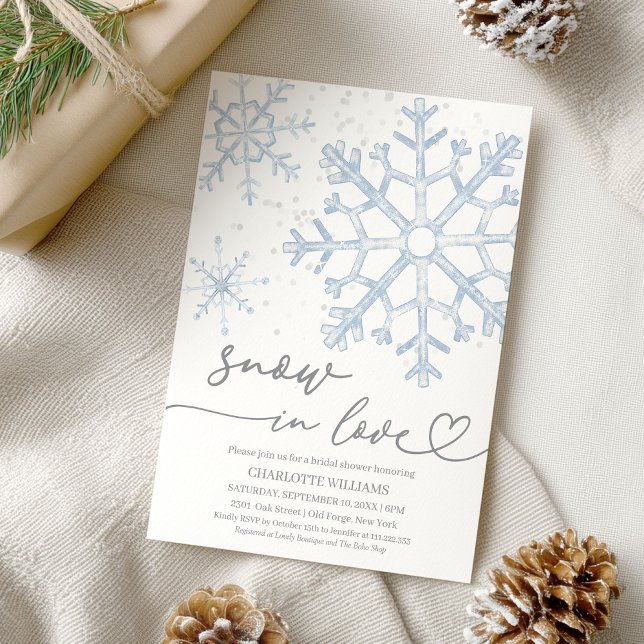 Snow In Love Bridal Shower Invitation (Creator Uploaded)
