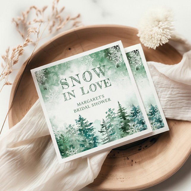 Snow in Love Bridal Shower  Napkin (Creator Uploaded)