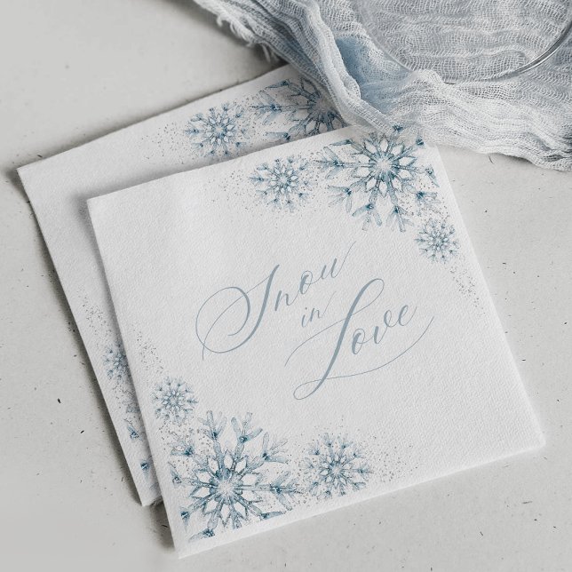Snow in Love Bridal Shower Napkin (Creator Uploaded)