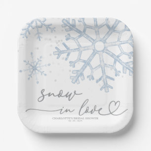 Snow In Love Bridal Shower Paper Plate