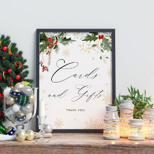 Snow In Love Cards & Wishes Winter Bridal Shower Poster