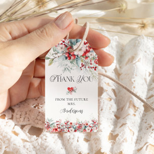 Snow in Love Elegant Winter Floral Bridal Shower Gift Tags