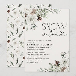 Snow in Love Evergreen Bridal Shower Invitation