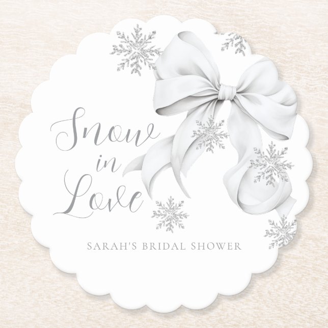 Snow in Love Paper Coaster (Front)