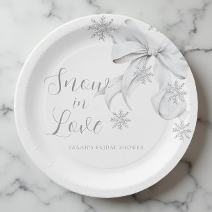 Snow in Love Paper Plate