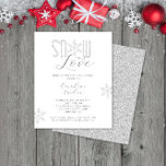 Snow in Love Silver Bridal Shower Invitation<br><div class="desc">This winter bridal shower invitation features a simply elegant snowflake design in silver glitter. Additional colour options as well as the collection of coordinating products are available in our shop, zazzle.com/store/doodlelulu. Contact us if you need this design applied to a specific product to create your own unique matching item! Thank...</div>